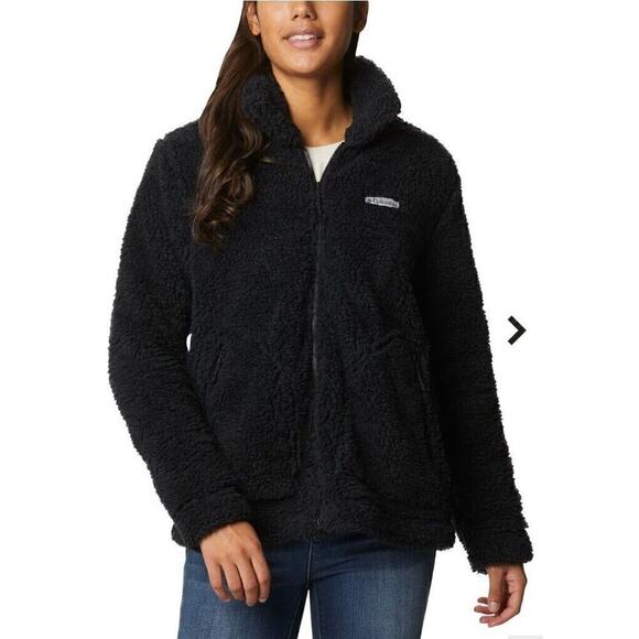 Columbia Fleece Womens Jacket XS‎ Black Activewear Pockets Full Zip Classic - Picture 1 of 11